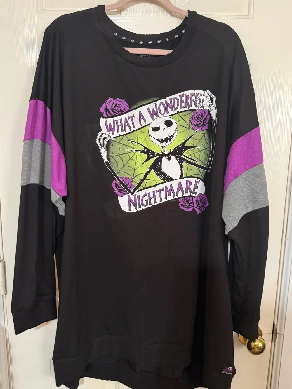 Disney Black, Purple & Gray Jack Skellington Graphic Sweatshirt